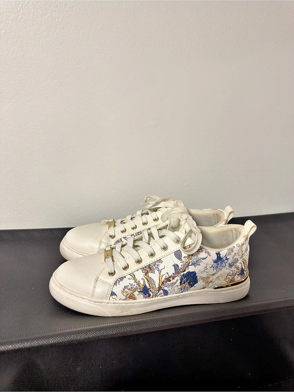 ALDO Peono Floral Platform Sneaker Sneakers in White & Blue